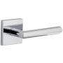 Viaggio Quadrato Right Handed Solid Brass Privacy Door Lever Set with Moderno Lever and Quadrato Backplate - 2-3/4" Backset Bright Chrome