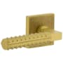 Viaggio Motivo Left Handed Solid Brass Privacy Door Lever Set with Contempo Rebar Lever and Quadrato Linen Backplate - 2-3/4" Backset Satin Brass