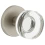 Viaggio Circolo Solid Brass Non-Turning One-Sided Dummy Door Knob with Crystal Knob and Circolo Rosette Satin Nickel