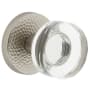Viaggio Circolo Hammered Solid Brass Non-Turning One-Sided Dummy Door Knob with Crystal Knob and Hammered Rosette Satin Nickel