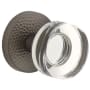 Viaggio Circolo Hammered Solid Brass Non-Turning One-Sided Dummy Door Knob with Crystal Knob and Hammered Rosette Titanium Gray