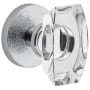 Viaggio Motivo Solid Brass Non-Turning One-Sided Dummy Door Knob with Stella Crystal Knob and Circolo Linen Rosette Bright Chrome