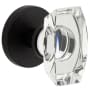 Viaggio Motivo Solid Brass Non-Turning One-Sided Dummy Door Knob with Stella Crystal Knob and Circolo Linen Rosette Satin Black