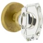 Viaggio Motivo Solid Brass Non-Turning One-Sided Dummy Door Knob with Stella Crystal Knob and Circolo Linen Rosette Satin Brass