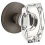 Viaggio Motivo Solid Brass Non-Turning One-Sided Dummy Door Knob with Stella Crystal Knob and Circolo Linen Rosette Titanium Gray