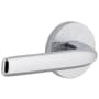 Viaggio Motivo Left Handed Solid Brass Non-Turning One-Sided Dummy Door Lever with Bella Lever and Circolo Linen Rosette Bright Chrome