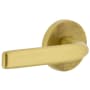 Viaggio Motivo Left Handed Solid Brass Non-Turning One-Sided Dummy Door Lever with Bella Lever and Circolo Linen Rosette Satin Brass