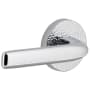Viaggio Circolo Hammered Left Handed Solid Brass Non-Turning One-Sided Dummy Door Lever with Bella Lever and Circolo Hammered Rosette Bright Chrome