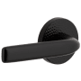 Viaggio Circolo Hammered Left Handed Solid Brass Non-Turning One-Sided Dummy Door Lever with Bella Lever and Circolo Hammered Rosette Satin Black