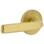 Viaggio Circolo Hammered Left Handed Solid Brass Non-Turning One-Sided Dummy Door Lever with Bella Lever and Circolo Hammered Rosette Satin Brass