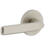 Viaggio Circolo Hammered Left Handed Solid Brass Non-Turning One-Sided Dummy Door Lever with Bella Lever and Circolo Hammered Rosette Satin Nickel