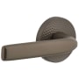 Viaggio Circolo Hammered Left Handed Solid Brass Non-Turning One-Sided Dummy Door Lever with Bella Lever and Circolo Hammered Rosette Titanium Gray