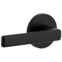 Viaggio Circolo Left Handed Solid Brass Non-Turning One-Sided Dummy Door Lever with Lusso Lever and Circolo Rosette Satin Black
