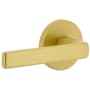 Viaggio Circolo Left Handed Solid Brass Non-Turning One-Sided Dummy Door Lever with Lusso Lever and Circolo Rosette Satin Brass