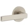 Viaggio Circolo Left Handed Solid Brass Non-Turning One-Sided Dummy Door Lever with Lusso Lever and Circolo Rosette Satin Nickel