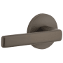 Viaggio Circolo Left Handed Solid Brass Non-Turning One-Sided Dummy Door Lever with Lusso Lever and Circolo Rosette Titanium Gray