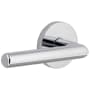 Viaggio Circolo Left Handed Solid Brass Non-Turning One-Sided Dummy Door Lever with Moderno Lever and Circolo Rosette Bright Chrome