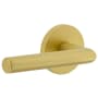 Viaggio Circolo Left Handed Solid Brass Non-Turning One-Sided Dummy Door Lever with Moderno Lever and Circolo Rosette Satin Brass