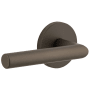 Viaggio Circolo Left Handed Solid Brass Non-Turning One-Sided Dummy Door Lever with Moderno Lever and Circolo Rosette Titanium Gray