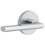 Viaggio Motivo Left Handed Solid Brass Non-Turning One-Sided Dummy Door Lever with Milano Lever and Circolo Linen Rosette Bright Chrome