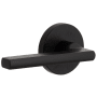 Viaggio Motivo Left Handed Solid Brass Non-Turning One-Sided Dummy Door Lever with Milano Lever and Circolo Linen Rosette Satin Black