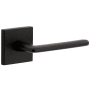 Viaggio Motivo Solid Brass Non-Turning One-Sided Dummy Door Lever with Brezza Lever and Quadrato Linen Backplate Satin Black