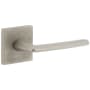 Viaggio Motivo Solid Brass Non-Turning One-Sided Dummy Door Lever with Brezza Lever and Quadrato Linen Backplate Satin Nickel
