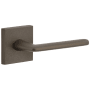 Viaggio Motivo Solid Brass Non-Turning One-Sided Dummy Door Lever with Brezza Lever and Quadrato Linen Backplate Titanium Gray
