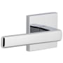 Viaggio Quadrato Left Handed Solid Brass Non-Turning One-Sided Dummy Door Lever with Lusso Lever and Quadrato Backplate Bright Chrome