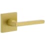 Viaggio Quadrato Right Handed Solid Brass Non-Turning One-Sided Dummy Door Lever with Milano Lever and Quadrato Backplate Satin Brass