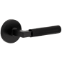Viaggio Circolo Right Handed Solid Brass Non-Turning One-Sided Dummy Door Lever with Contempo Lever and Circolo Rosette Satin Black