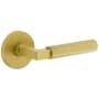 Viaggio Circolo Right Handed Solid Brass Non-Turning One-Sided Dummy Door Lever with Contempo Lever and Circolo Rosette Satin Brass