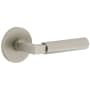Viaggio Circolo Right Handed Solid Brass Non-Turning One-Sided Dummy Door Lever with Contempo Lever and Circolo Rosette Satin Nickel