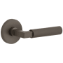 Viaggio Circolo Right Handed Solid Brass Non-Turning One-Sided Dummy Door Lever with Contempo Lever and Circolo Rosette Titanium Gray