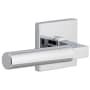 Viaggio Quadrato Left Handed Solid Brass Non-Turning One-Sided Dummy Door Lever with Contempo Lever and Quadrato Backplate Bright Chrome