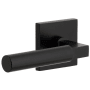 Viaggio Quadrato Left Handed Solid Brass Non-Turning One-Sided Dummy Door Lever with Contempo Lever and Quadrato Backplate Satin Black