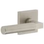 Viaggio Quadrato Left Handed Solid Brass Non-Turning One-Sided Dummy Door Lever with Contempo Lever and Quadrato Backplate Satin Nickel