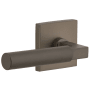 Viaggio Quadrato Left Handed Solid Brass Non-Turning One-Sided Dummy Door Lever with Contempo Lever and Quadrato Backplate Titanium Gray