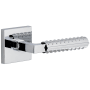 Viaggio Quadrato Right Handed Solid Brass Non-Turning One-Sided Dummy Door Lever with Contempo Rebar Lever and Quadrato Backplate Bright Chrome
