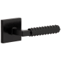 Viaggio Quadrato Right Handed Solid Brass Non-Turning One-Sided Dummy Door Lever with Contempo Rebar Lever and Quadrato Backplate Satin Black