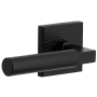 Viaggio Quadrato Hammered Left Handed Solid Brass Non-Turning One-Sided Dummy Door Lever with Contempo Lever and Quadrato Hammered Backplate Satin Black