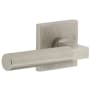 Viaggio Motivo Left Handed Solid Brass Non-Turning One-Sided Dummy Door Lever with Contempo Lever and Quadrato Linen Backplate Satin Nickel