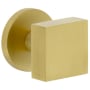 Viaggio Circolo Solid Brass Non-Turning Two-Sided Dummy Knob Set with Quadrato Brass Knob and Circolo Rosette Satin Brass