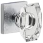 Viaggio Motivo Solid Brass Non-Turning Two-Sided Dummy Door Knob Set with Stella Crystal Knob and Quadrato Linen Backplate Bright Chrome