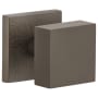 Viaggio Motivo Solid Brass Non-Turning Two-Sided Dummy Door Knob Set with Quadrato Brass Knob and Linen Backplate Titanium Gray