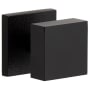 Viaggio Motivo Solid Brass Non-Turning Two-Sided Dummy Door Knob Set with Quadrato Brass Knob and Leather Backplate Satin Black