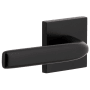 Viaggio Quadrato Solid Brass Non-Turning Two-Sided Dummy Door Lever Set with Bella Lever and Quadrato Backplate Satin Black