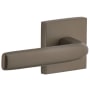 Viaggio Quadrato Solid Brass Non-Turning Two-Sided Dummy Door Lever Set with Bella Lever and Quadrato Backplate Titanium Gray