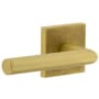 Viaggio Motivo Solid Brass Non-Turning Two-Sided Dummy Door Lever Set with Moderno Lever and Quadrato Linen Backplate Satin Brass