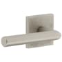 Viaggio Motivo Solid Brass Non-Turning Two-Sided Dummy Door Lever Set with Moderno Lever and Quadrato Linen Backplate Satin Nickel